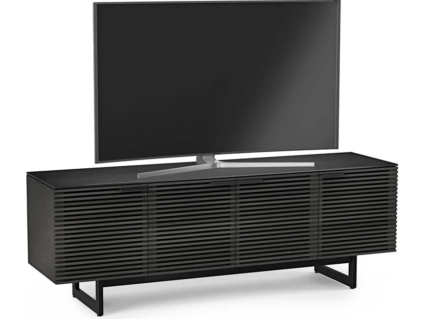 Charcoal Stained Ash front view with TV
