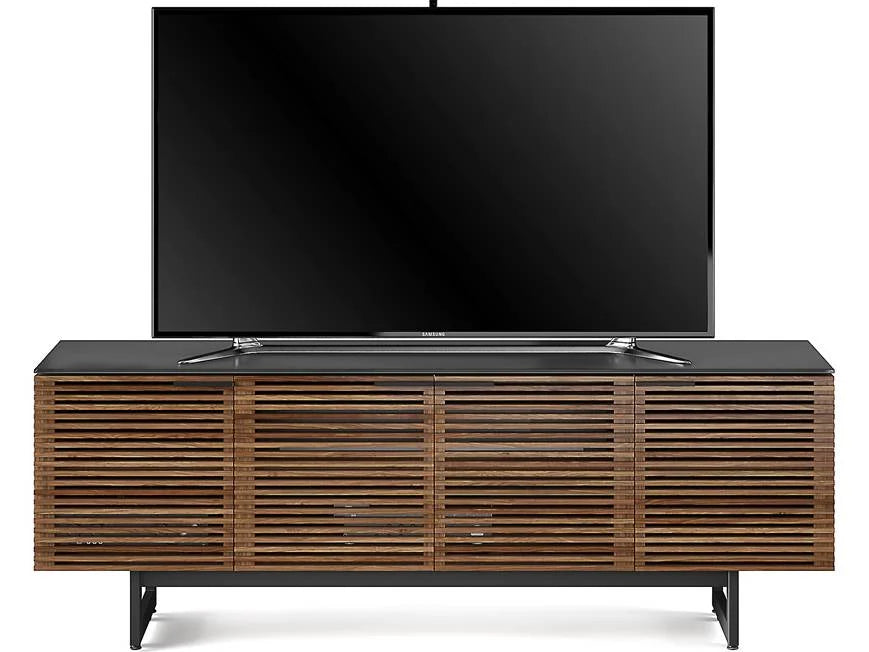 Natural Walnut front view with TV