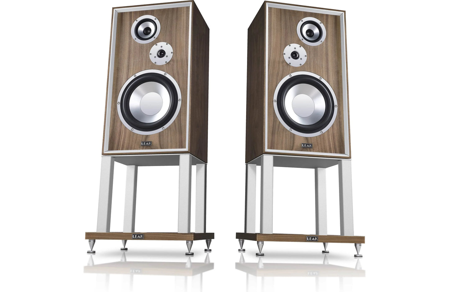LEAK Sandwich 250 Standmount Loudspeakers - Walnut - Pair with stands