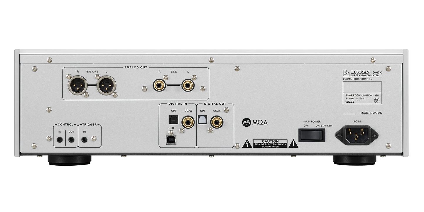 Luxman D-07X SACD player rear view