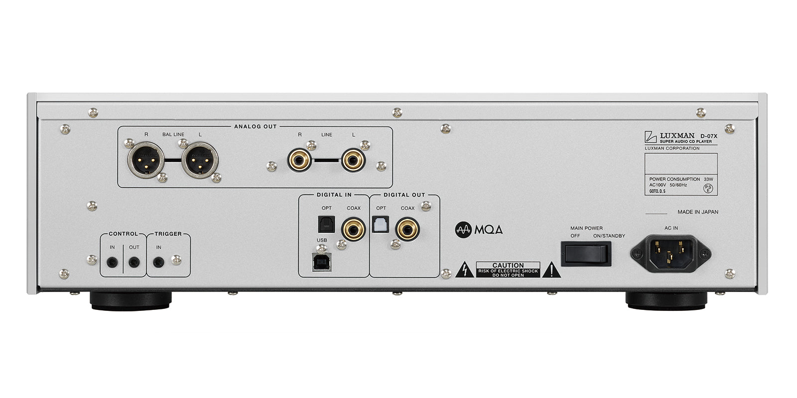 Luxman D-07X SACD player rear view