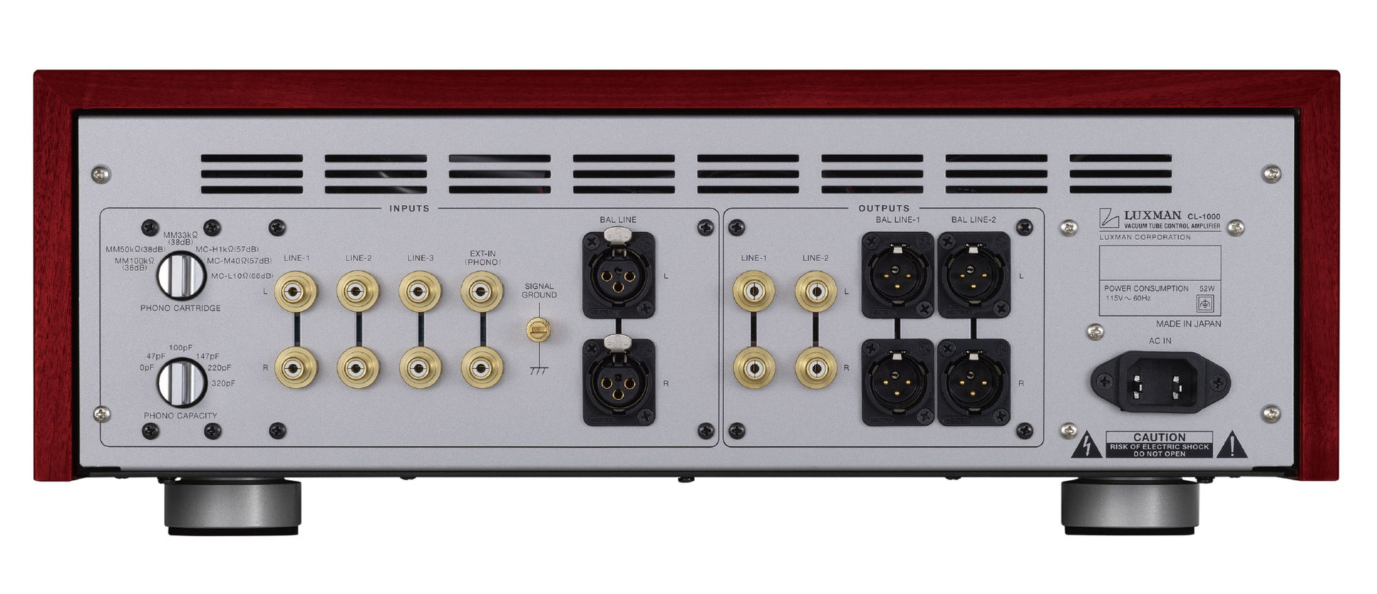 Luxman CL-1000 preamplifier rear view