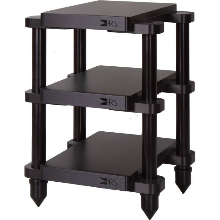 HRS EXRH Headphone Stand System three shelves angled view