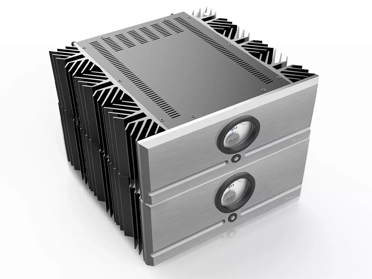 Pass Labs XA60.8 silver pair front view