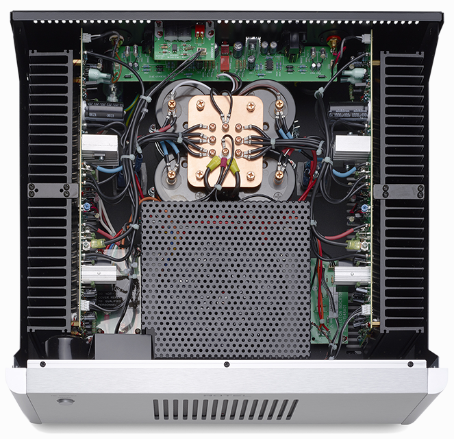 Rotel RB-1582 MkII stereo amplifier internal view