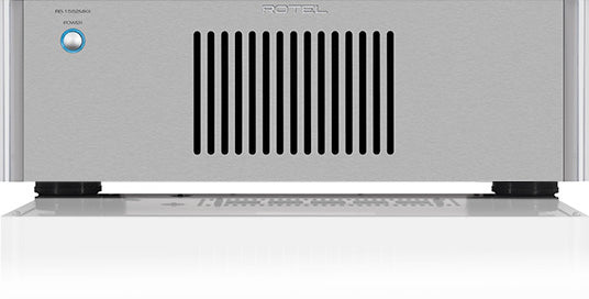 Rotel RB-1582 MkII stereo amplifier front view-silver