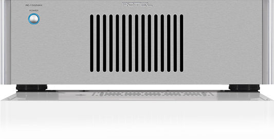 Rotel RB-1582 MkII stereo amplifier front view-silver