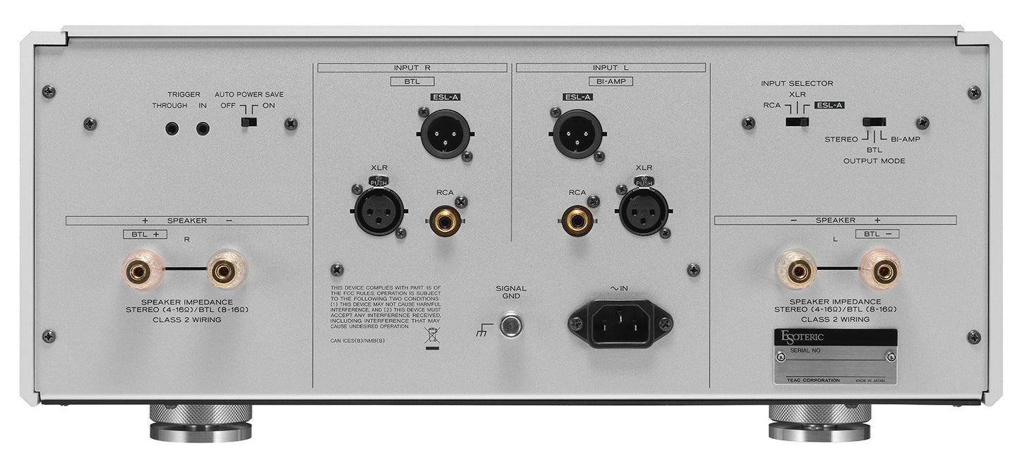 Esoteric S-05XE stereo amplifier rear view