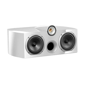 White three-way speaker on a white background