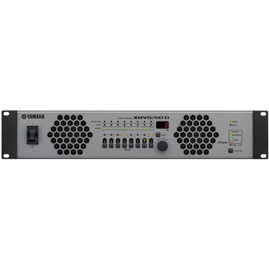 XMV Series multi-channel power amplifiers combine Class D efficiency with features designed specifically to benefit commercial installation sound systems. The Series is comprised of 8 different models with varying output power capabilities and flexible in/out connectivity to accommodate a wide range of installation environments.